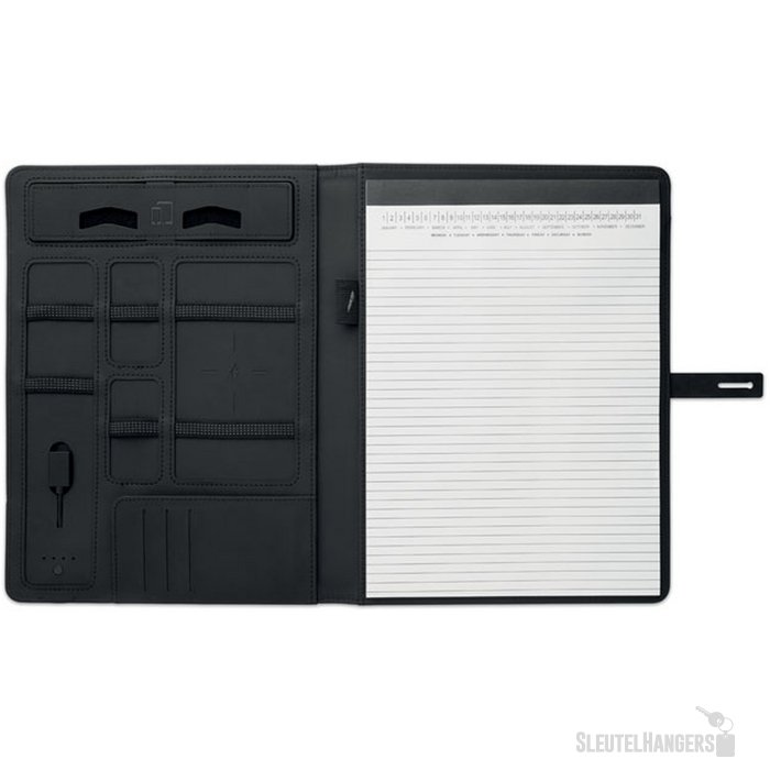 A4 schrijfmap/draadloze oplader Smartfolder zwart