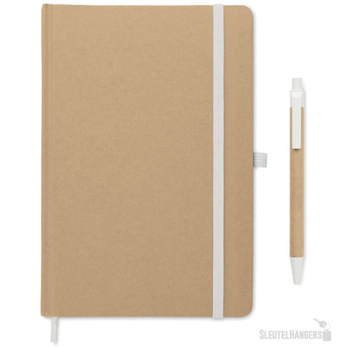 A5 boekje in gerecycled karton Caratil Wit