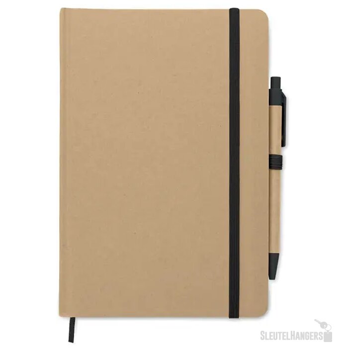 A5 boekje in gerecycled karton Caratil Zwart