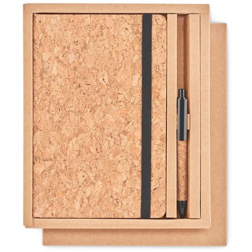 A5 kurk notitieboek balpen set Suber set Zwart