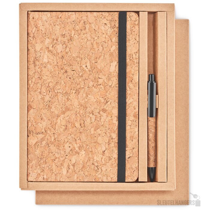 A5 kurk notitieboek balpen set Suber set Zwart