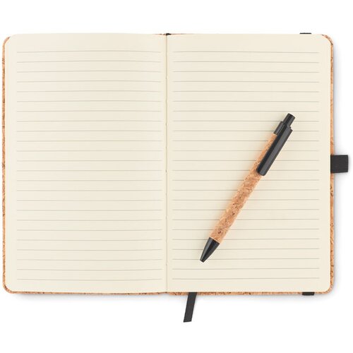 A5 kurk notitieboek balpen set Suber set Zwart