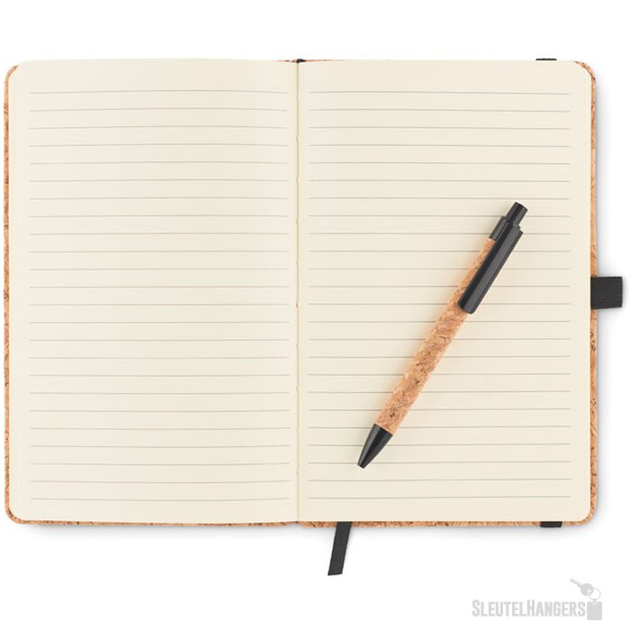 A5 kurk notitieboek balpen set Suber set Zwart