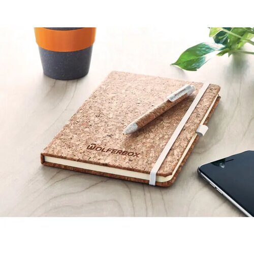 A5 kurk notitieboek balpen set Suber set Beige