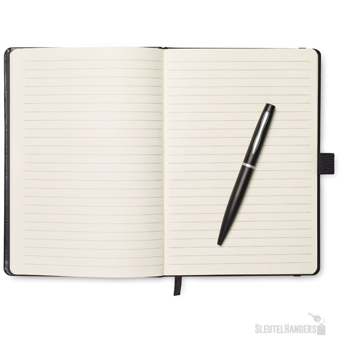 A5 notitieblok met balpen Notaplus zwart