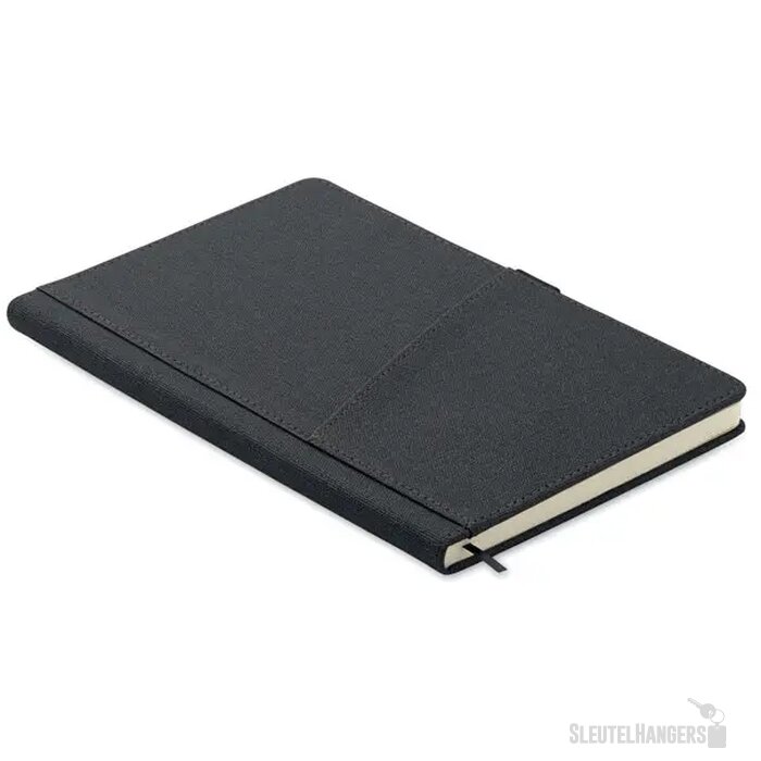 A5 notitieblok met pu-voorvak Cinco zwart