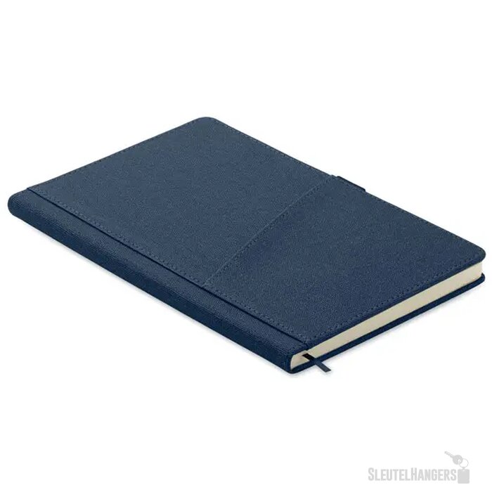 A5 notitieblok met pu-voorvak Cinco blauw