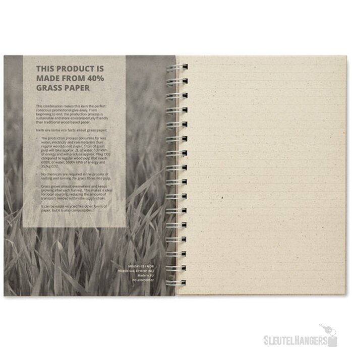 A5 notitieboek graspapier Grass book Beige
