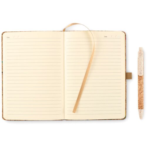 A5 notitieboekje van gekleurd kurk Cornota Beige