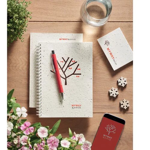 A5 notitieboekje zaadpapier Seed book wit