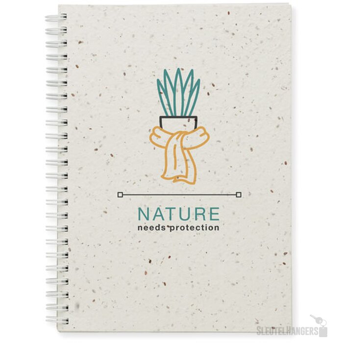 A5 notitieboekje zaadpapier Seed ring Wit