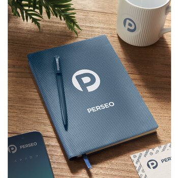 A5 pu notitieboek met pen Nota marineblauw