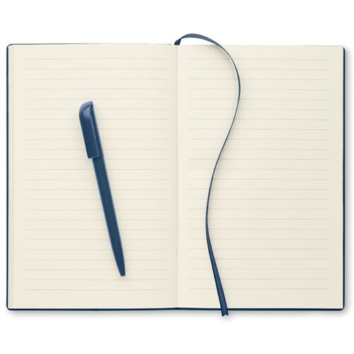 A5 pu notitieboek met pen Nota marineblauw