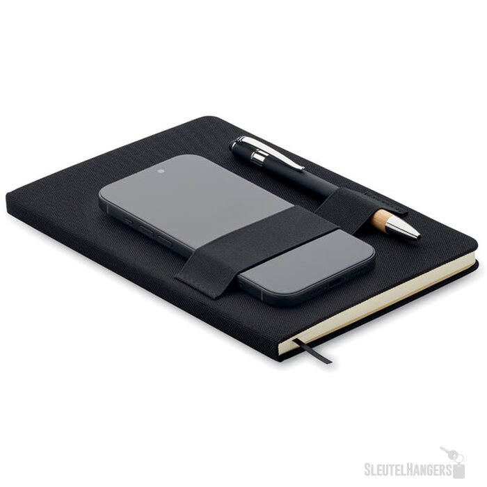 A5 rpet notitieboek met pen Nota Zwart