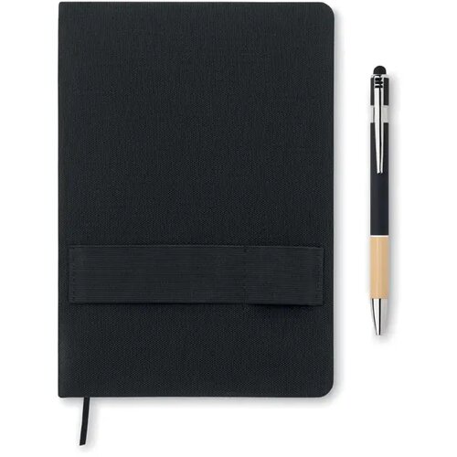 A5 rpet notitieboek met pen Nota Zwart