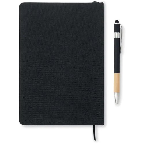 A5 rpet notitieboek met pen Nota Zwart