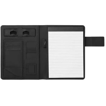 A5 schrijfmap met powerbank Powernoty Zwart