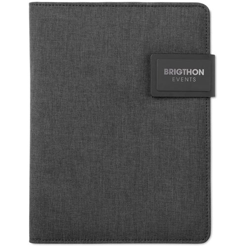 A5 schrijfmap met powerbank Powernoty Zwart