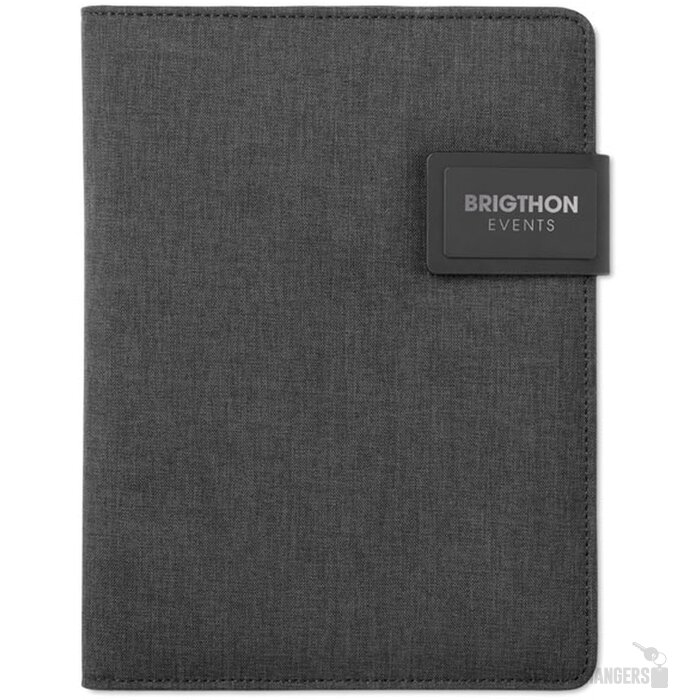 A5 schrijfmap met powerbank Powernoty Zwart