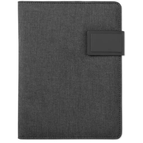 A5 schrijfmap met powerbank Powernoty Zwart