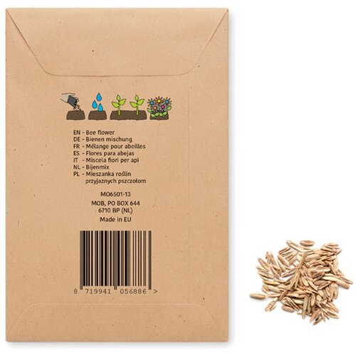 Bloemenzaadjes in envelop Seedlopebee beige