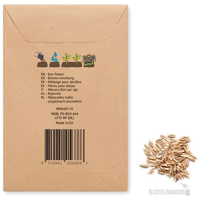 Bloemenzaadjes in envelop Seedlopebee beige