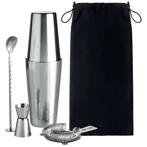 Cocktail set Boston glanzend zilver
