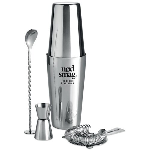 Cocktail set Boston glanzend zilver