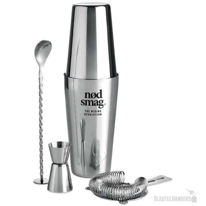 Cocktail set Boston glanzend zilver