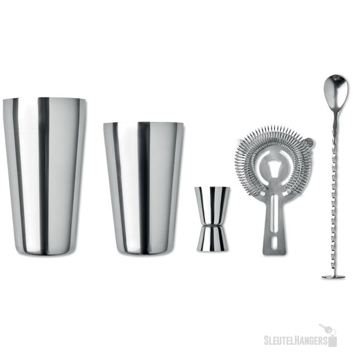 Cocktail set Boston glanzend zilver