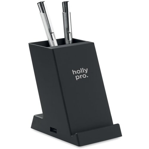 Draadloze oplader 15w in abs Block Zwart