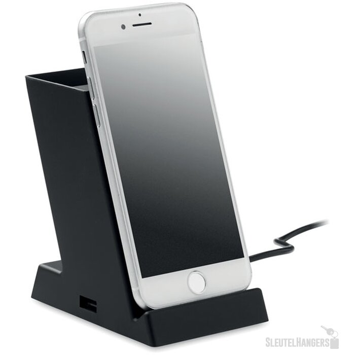 Draadloze oplader 15w in abs Block Zwart