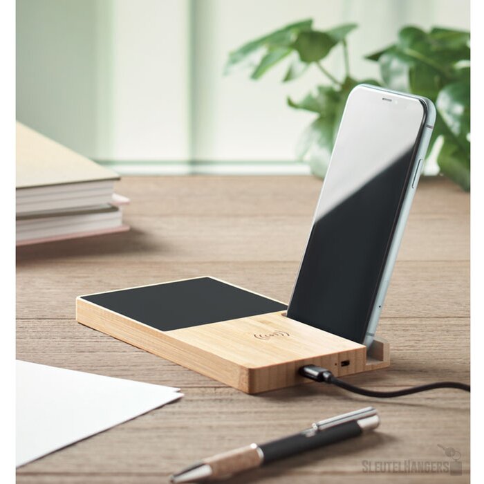 Draadloze oplader en mok warmer Sibit hout