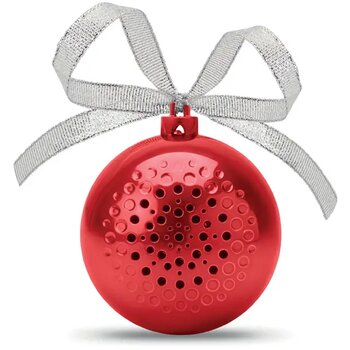 Draadloze speaker kerstbal Jingle ball rood