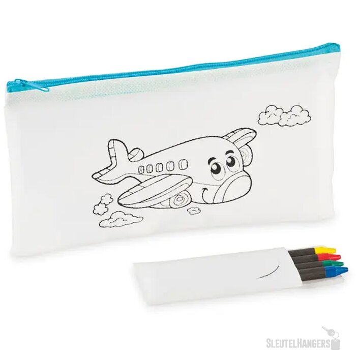 Etui met 4 krijtjes Cray babyblauw