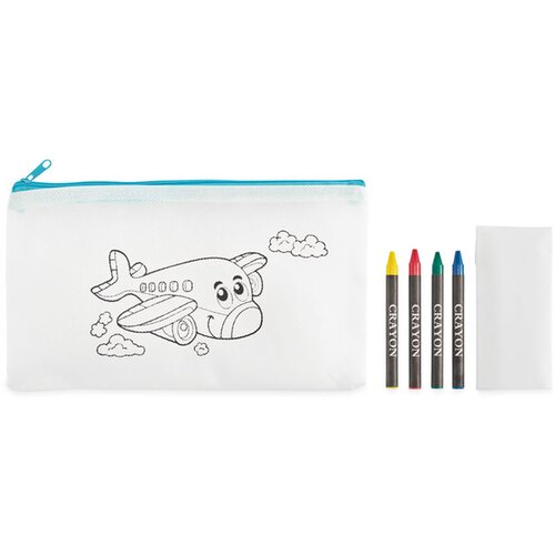 Etui met 4 krijtjes Cray babyblauw
