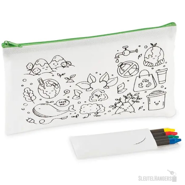 Etui met 4 krijtjes Cray limoen