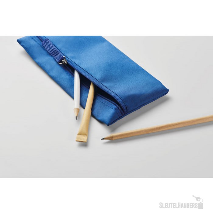 Etui met rits Study royal blauw