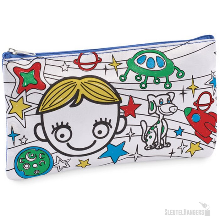 Etui met stiften Kiddo royal blauw