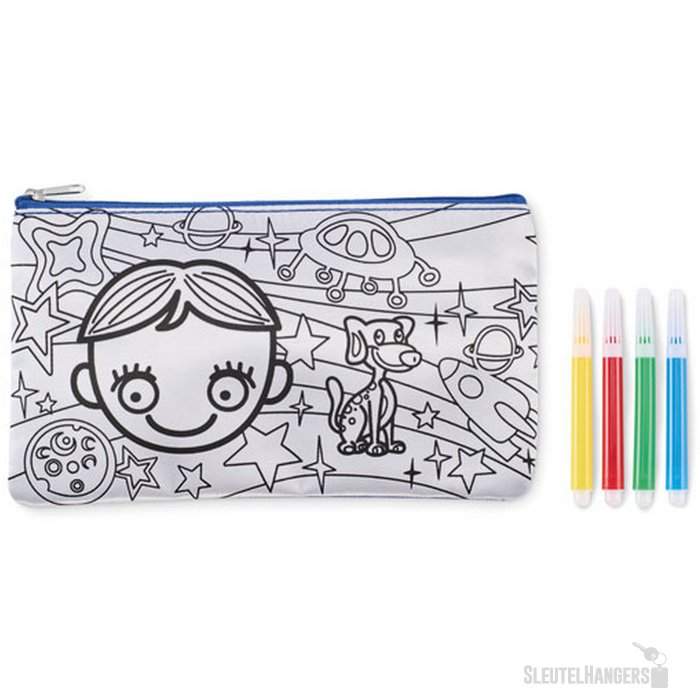 Etui met stiften Kiddo royal blauw