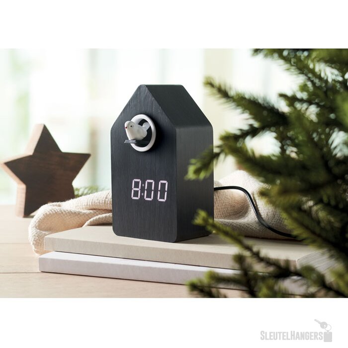 Mdf koekoekswekker Cuckoo bird zwart