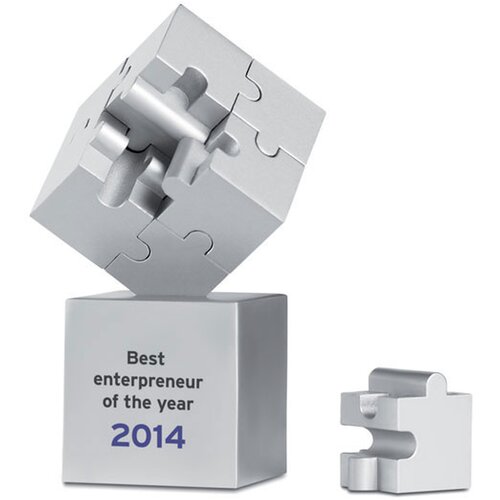 Metalen 3d puzzel Kubzle mat zilver