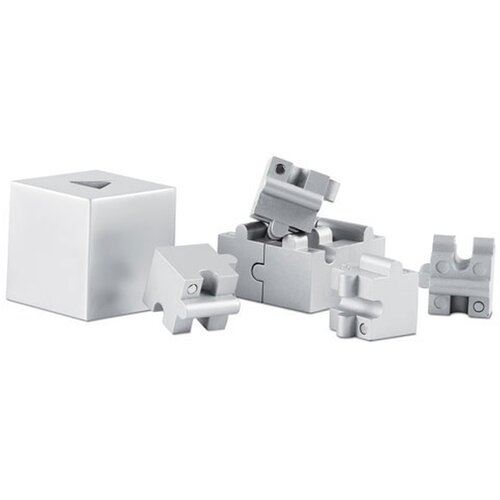 Metalen 3d puzzel Kubzle mat zilver