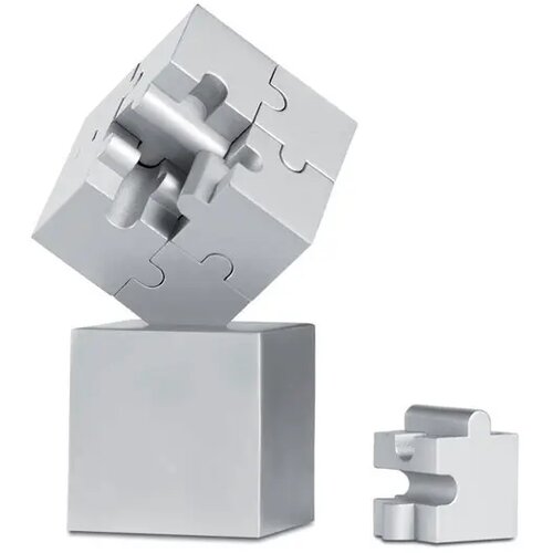 Metalen 3d puzzel Kubzle mat zilver
