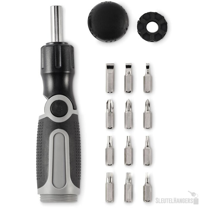 Multibits schroevendraaierset Bend me grijs