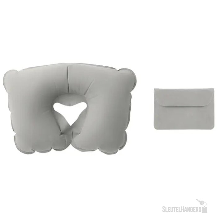 Opblaasbaar reiskussen Travelconfort grijs