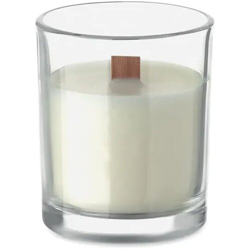 Plantaardige waskaars 80gr Kivas wood transparant