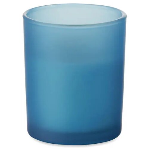 Plantaardige waskaars 80gr Kivas wood blauw