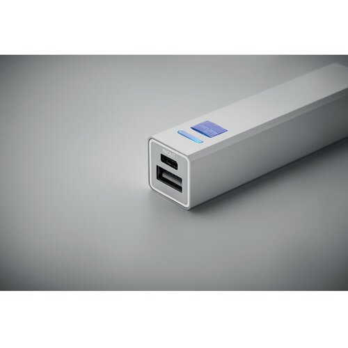 Powerbank 2600 mah Poweraluc mat zilver