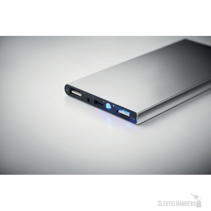 Powerbank 8000 mah Powerflat8c mat zilver